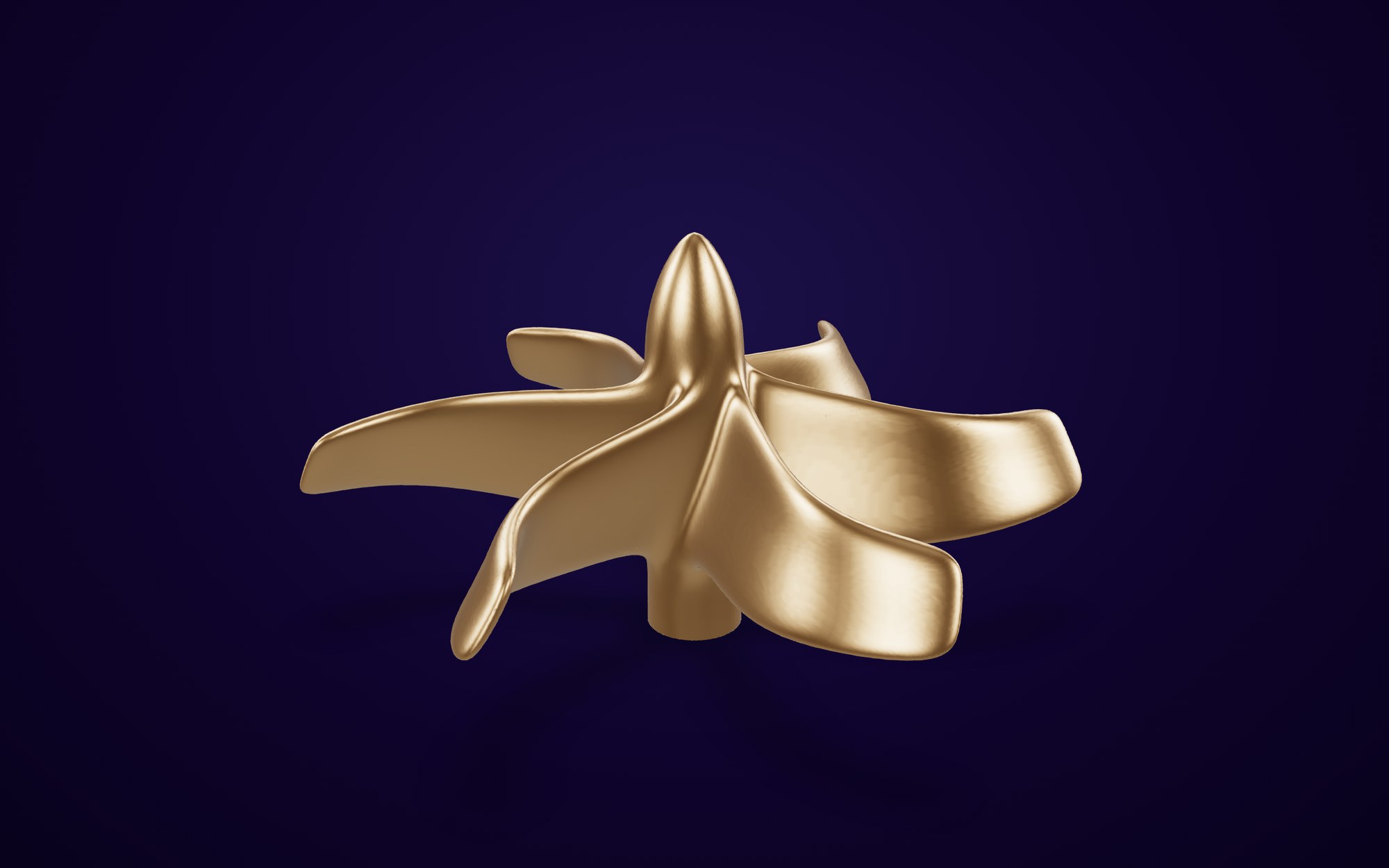 Bronze ship propeller CAD model